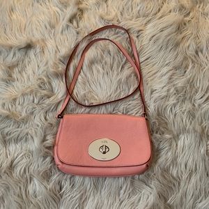 COACH Pink Pebbled Leather Cross Body Bag
